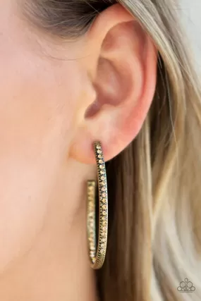 Paparazzi Accessories - Globetrotting Glitter - Brass Earrings