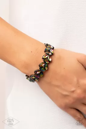 Paparazzi Gilded Gardens - Multi Oil Spill Stretchy Bracelet