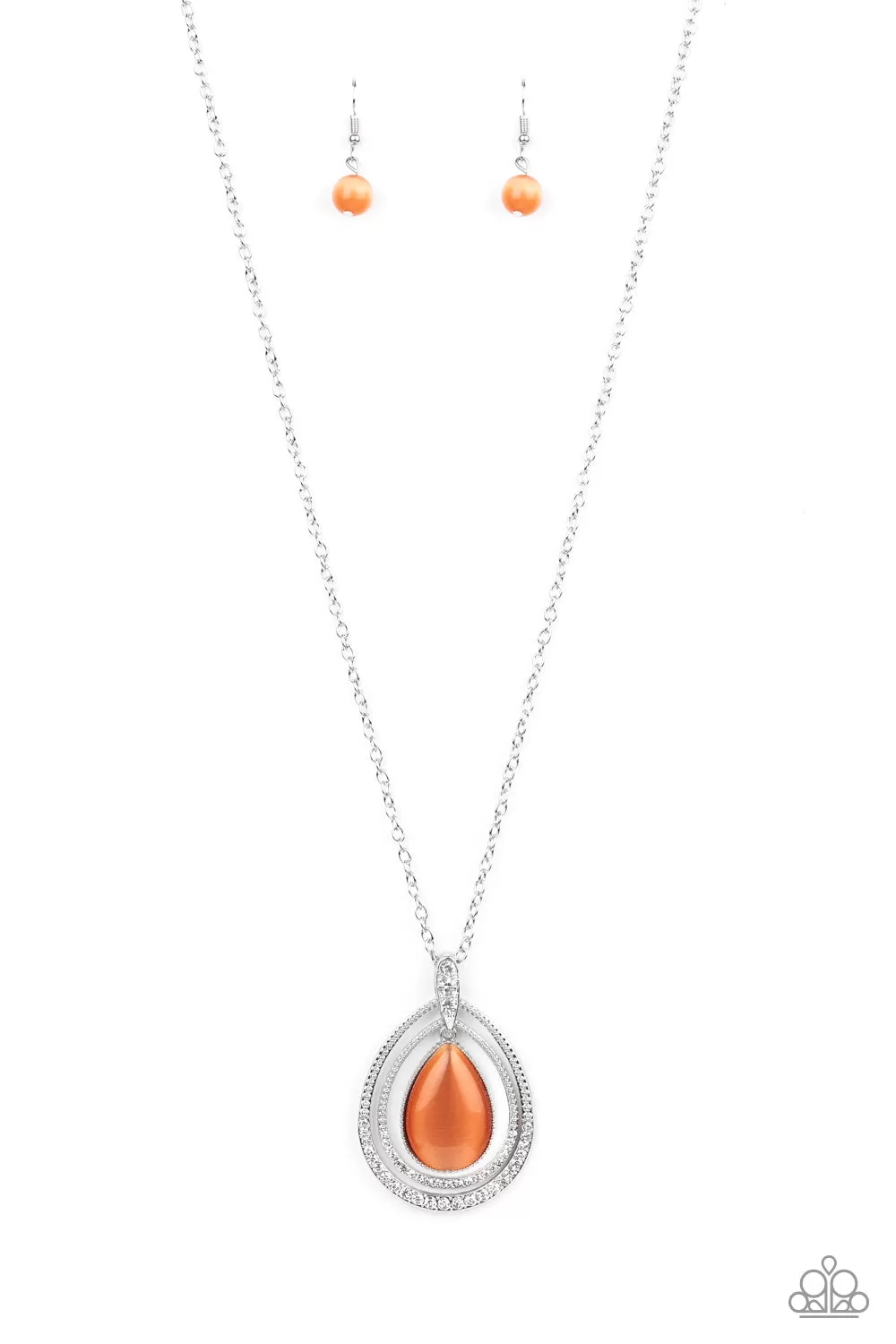 Paparazzi GLOW and Tell - Orange Moonstone Necklace