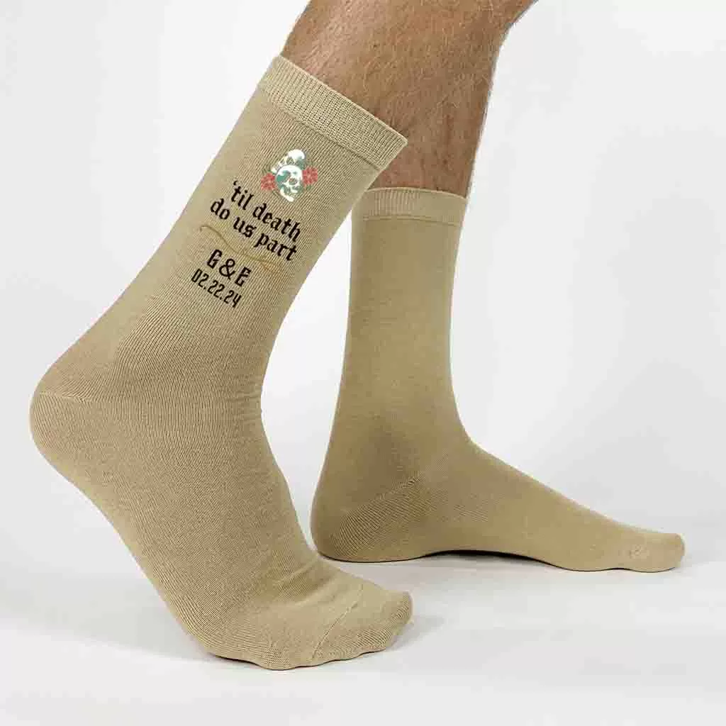 Personalized Gothic Wedding Day Socks for the Goth Groom