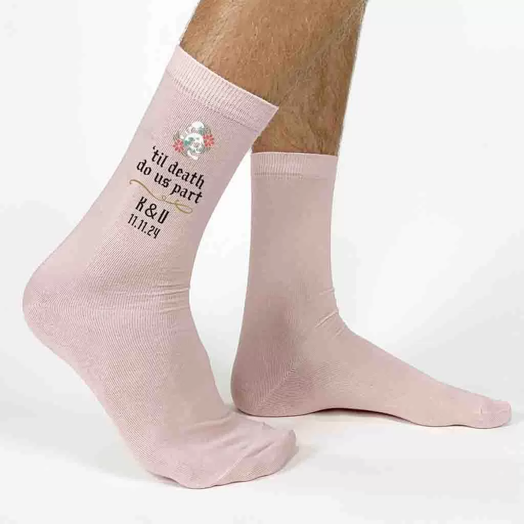 Personalized Gothic Wedding Day Socks for the Goth Groom