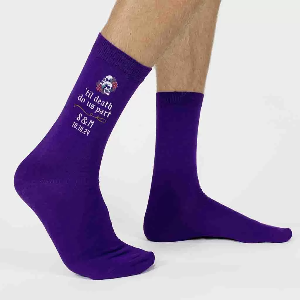 Personalized Gothic Wedding Day Socks for the Goth Groom