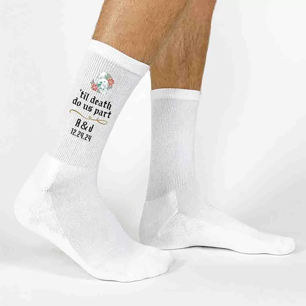 Personalized Gothic Wedding Day Socks for the Goth Groom