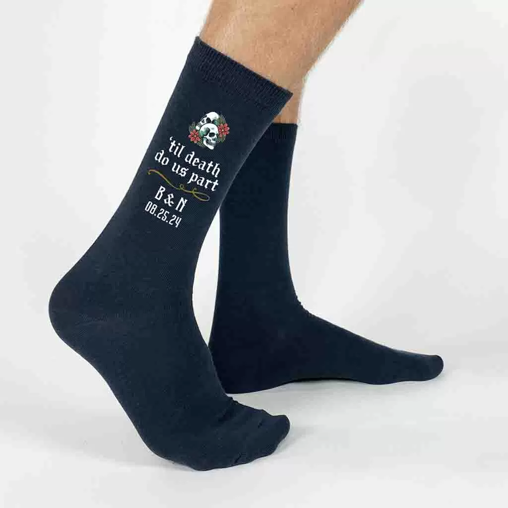 Personalized Gothic Wedding Day Socks for the Goth Groom