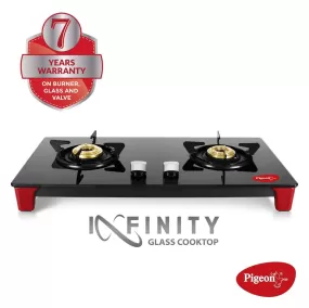 Pigeon by Stovekraft Infinity - 2 Burner Glass Top LPG Stove