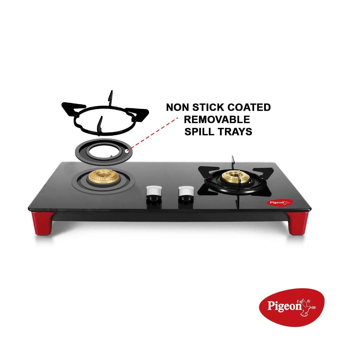 Pigeon by Stovekraft Infinity - 2 Burner Glass Top LPG Stove