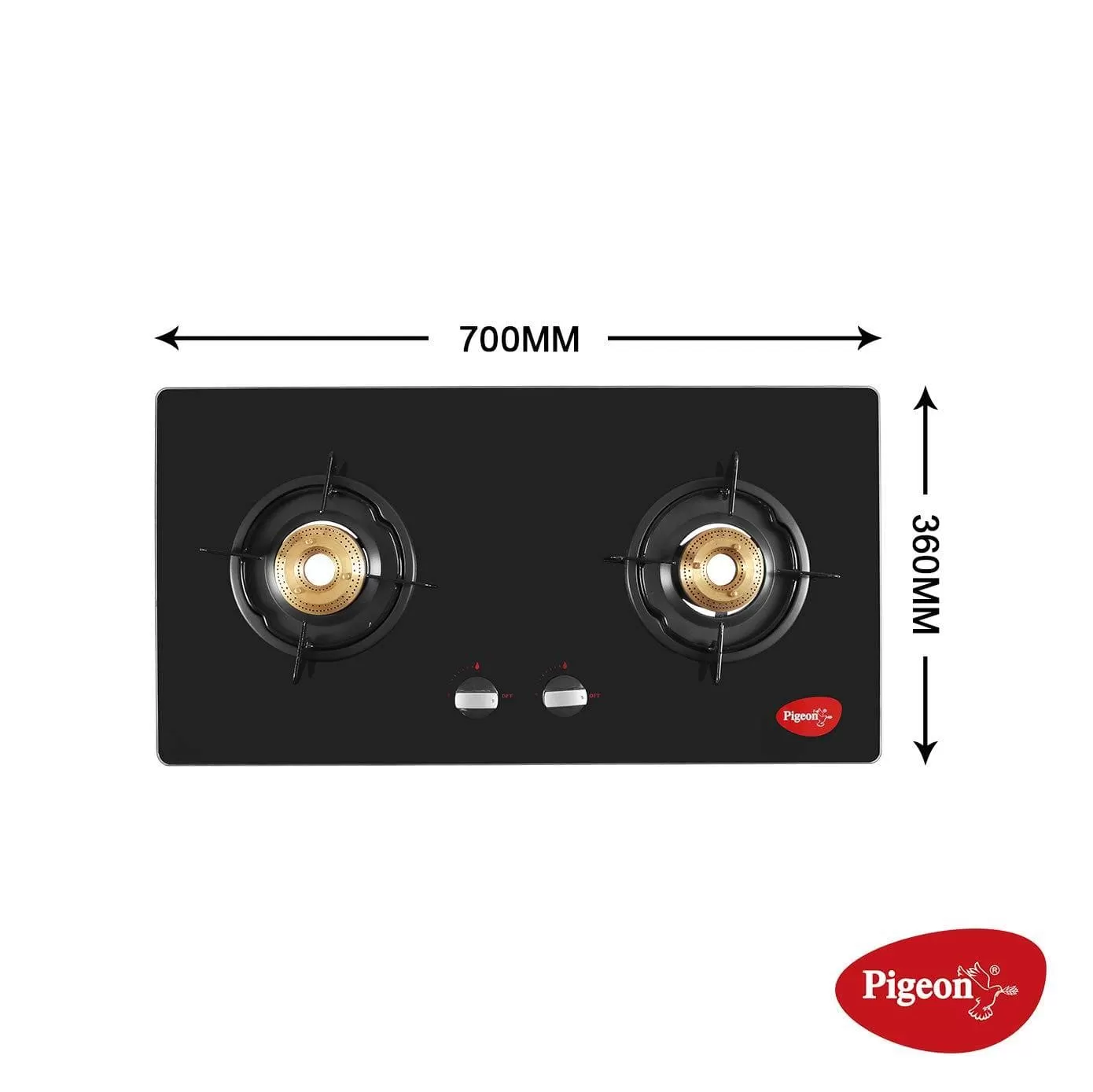 Pigeon by Stovekraft Infinity - 2 Burner Glass Top LPG Stove