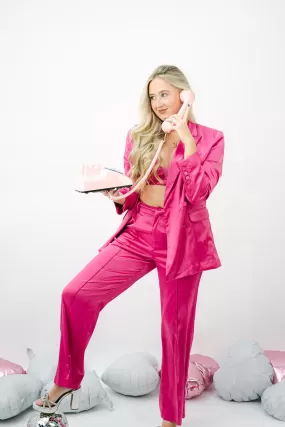 Pink Satin Trousers