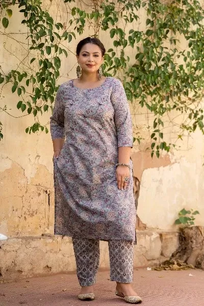 Plus Size Lilac Lavender Readymade Salwar Suit