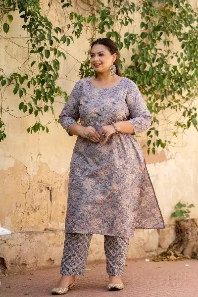 Plus Size Lilac Lavender Readymade Salwar Suit