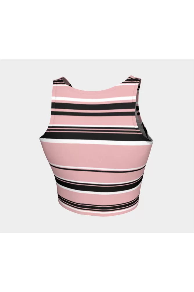 Pressed Rose & Black and White Stripes Athletic Top