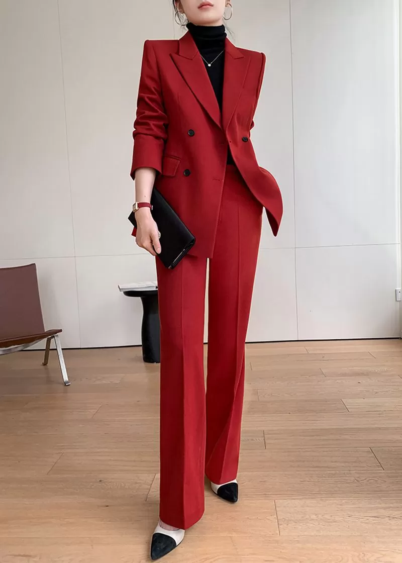 Prunella Double-breasted Blazer Pantsuit Set