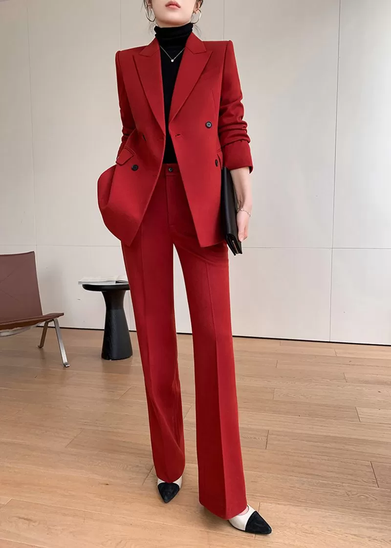 Prunella Double-breasted Blazer Pantsuit Set