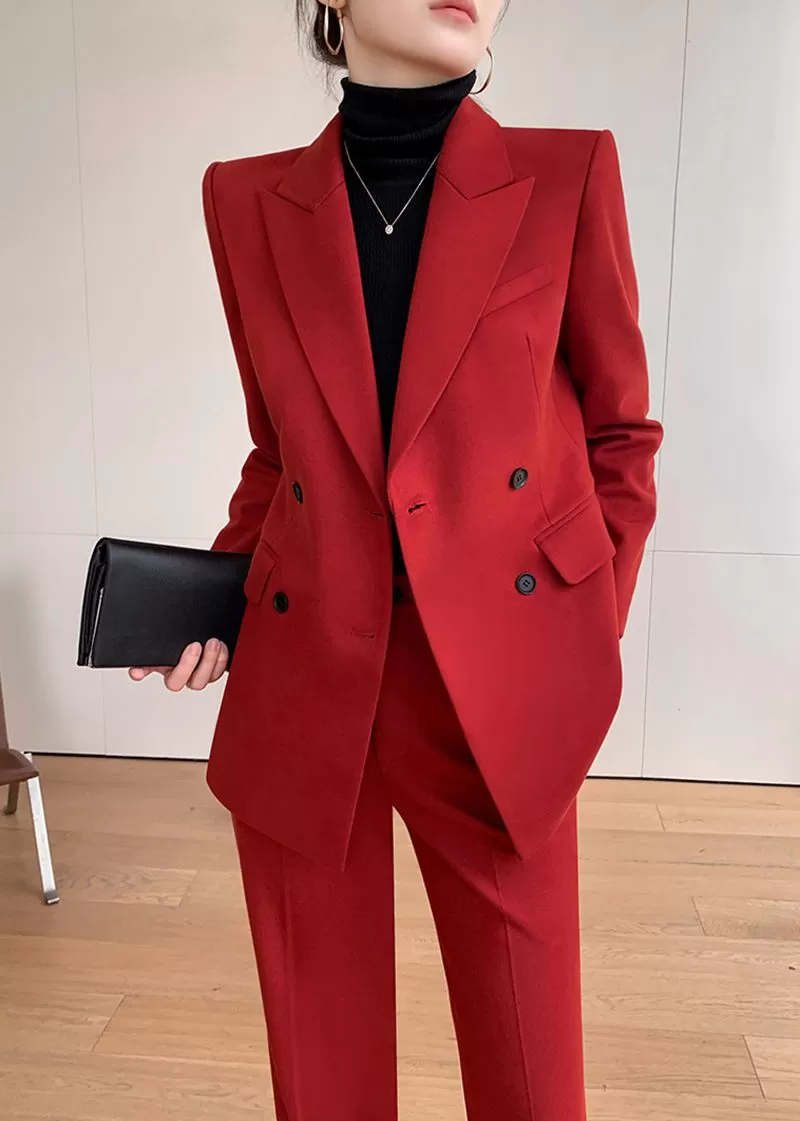 Prunella Double-breasted Blazer Pantsuit Set