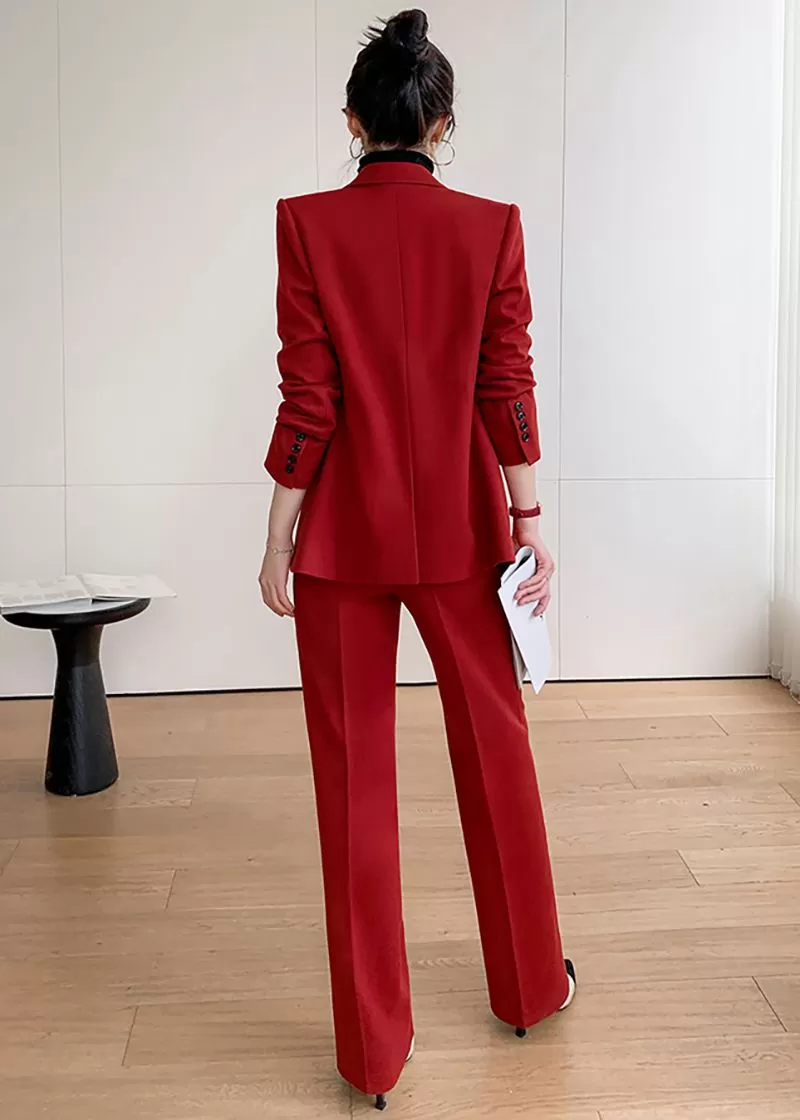 Prunella Double-breasted Blazer Pantsuit Set