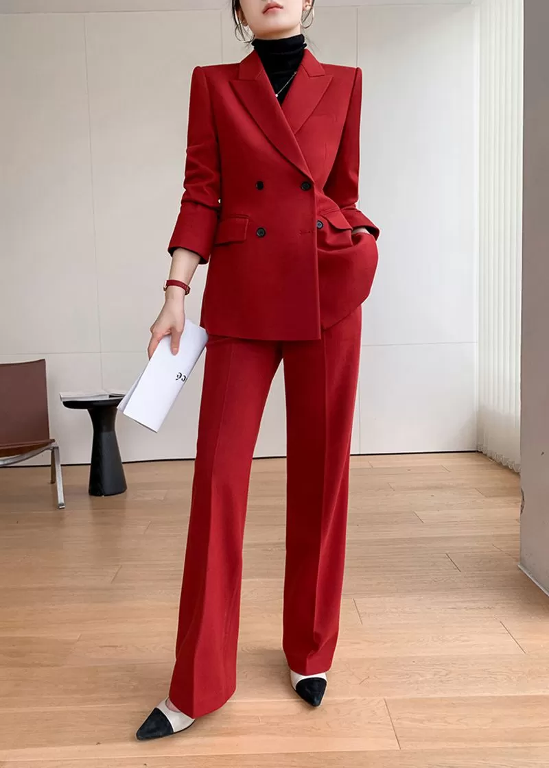 Prunella Double-breasted Blazer Pantsuit Set