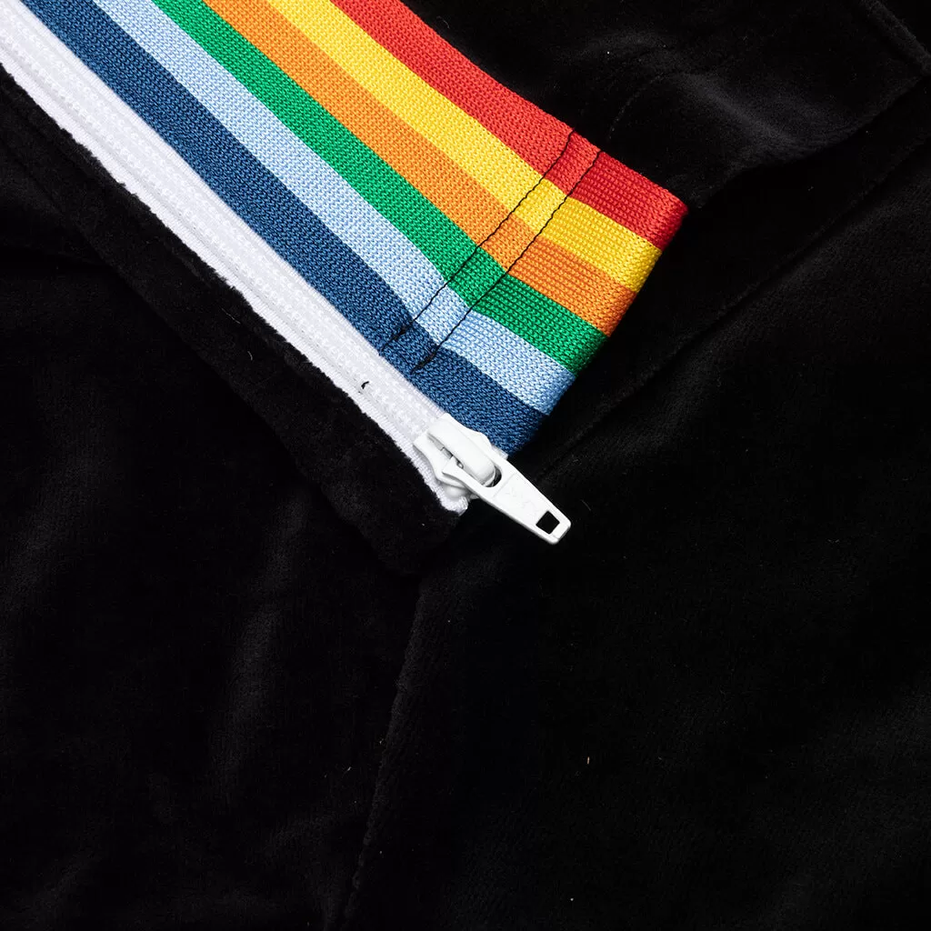 Rainbow Chenille Track Pants - Black/White