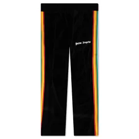 Rainbow Chenille Track Pants - Black/White