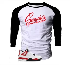 Retro 4 Red Cement St Logo Raglan Shirt