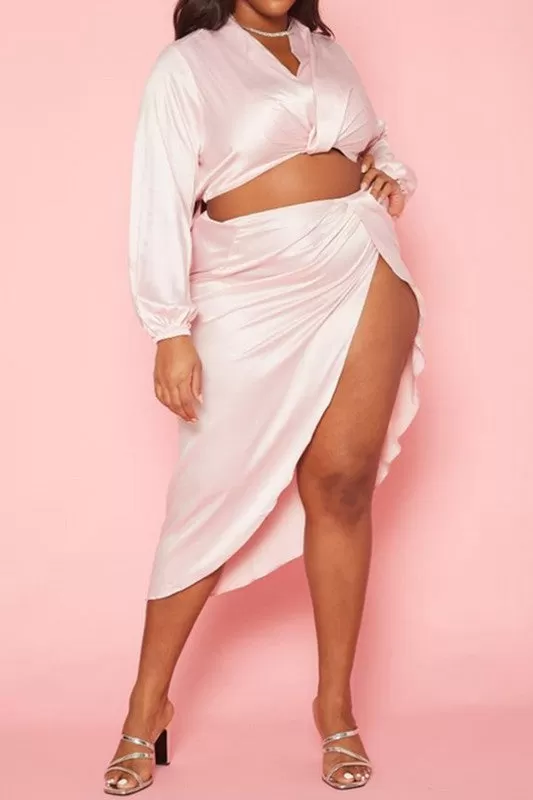 Romantic Satin Two Piece Set