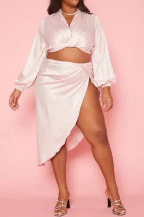 Romantic Satin Two Piece Set