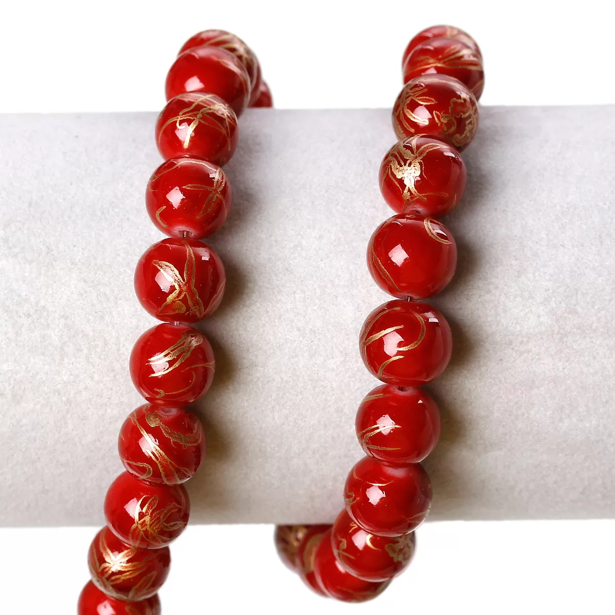 Round Glass Artistic Czech Loose Beads for Jewelry Making 10mm Red Beads 10pcs