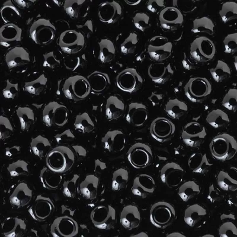 Seed Beads-5/0 Round-401 Black-Miyuki-16 Grams