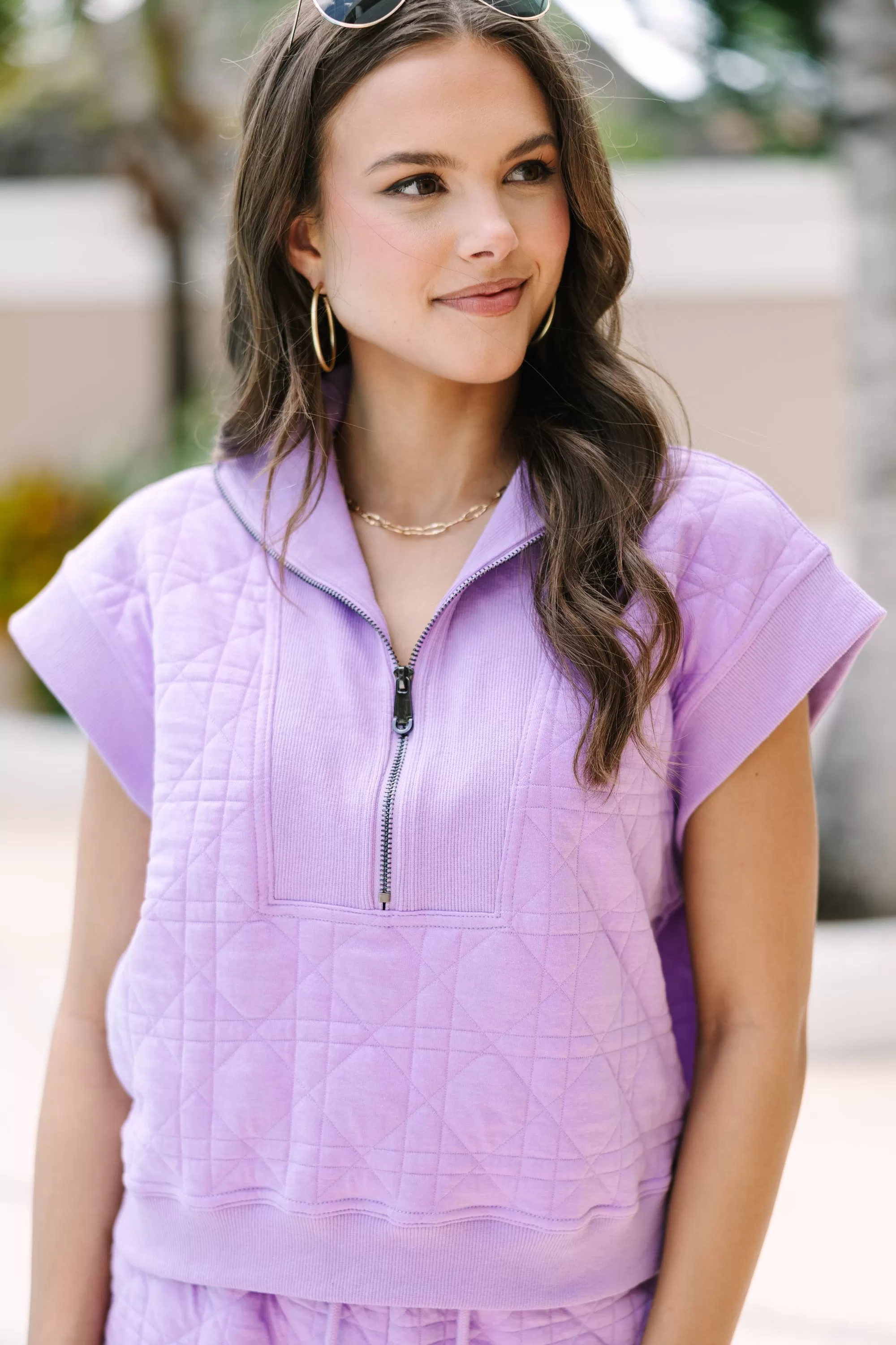 Share Your Dreams Lavender Purple Textured Top