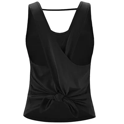 Sleeveless Backless Cross Top