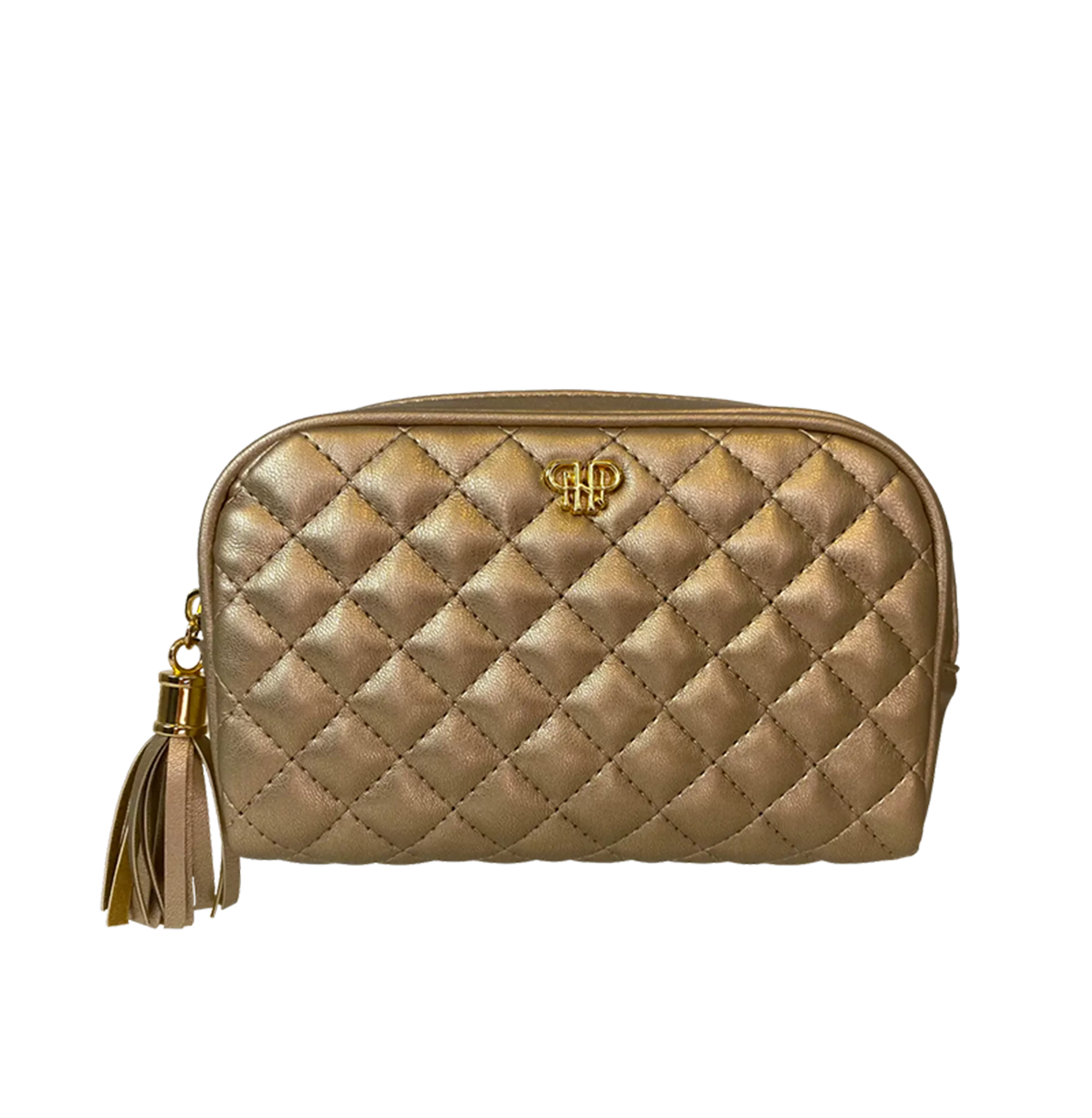 Small Makeup Bag - Gold Quilted