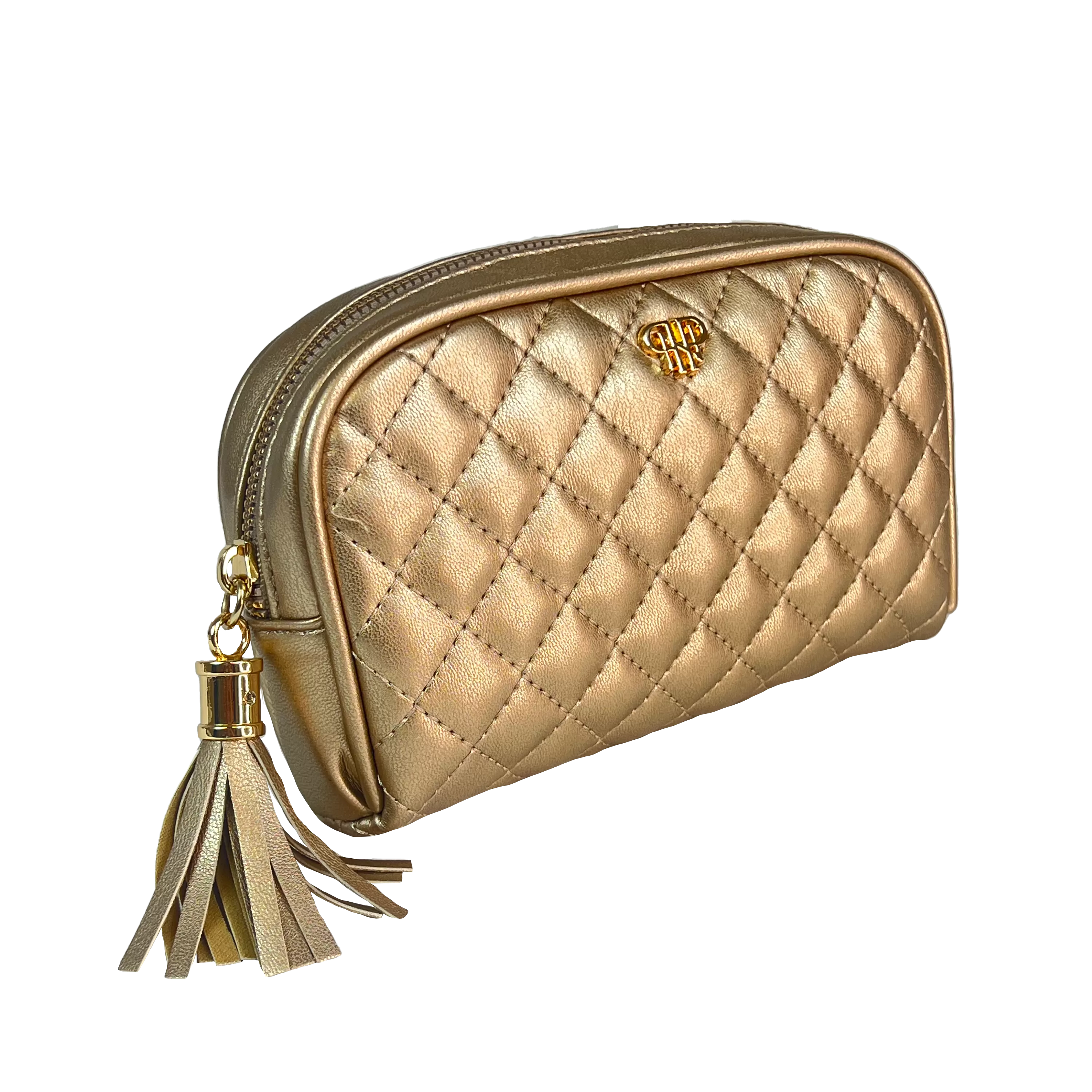 Small Makeup Bag - Gold Quilted