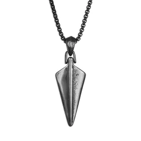 Spear Necklace - Aged Silver x Black