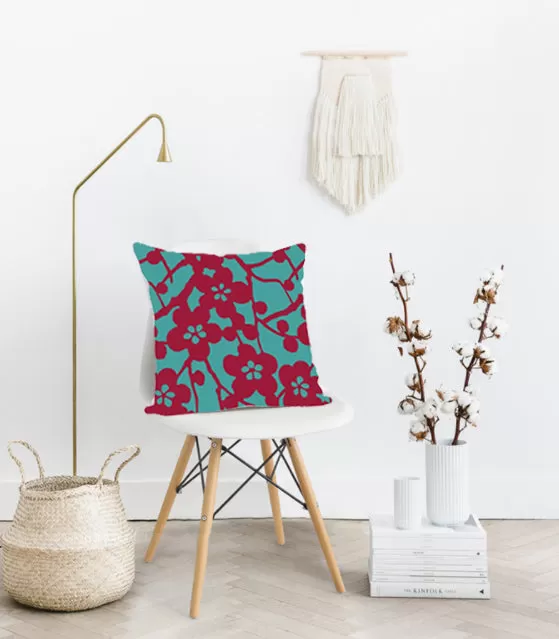 Square Toss Cushion Cover | Cherry Blossom