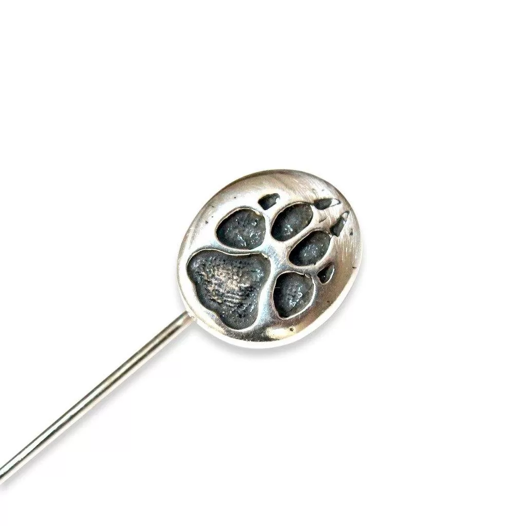 Sterling Silver Wolf Track Ascot Stickpin