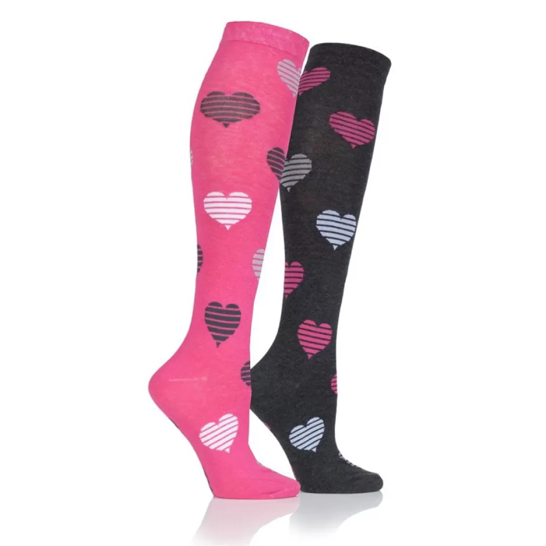 Storm Bloc Ladies Light Weight Jacquard Heart Socks