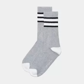 Striped Crew Socks Mens Socks (Grey)