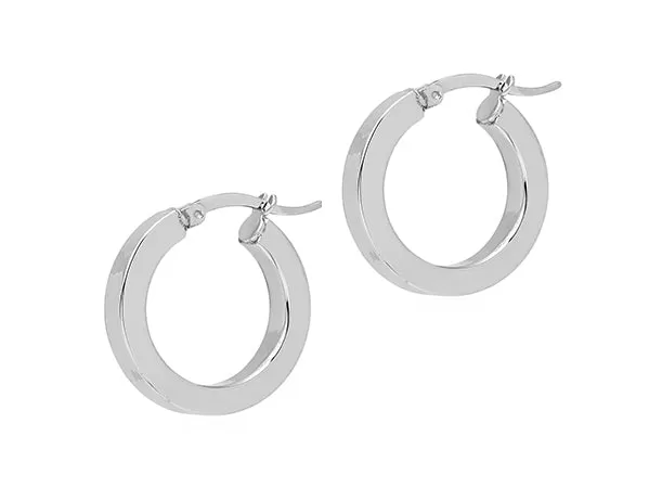 Structured Hoop Earrings- Silver