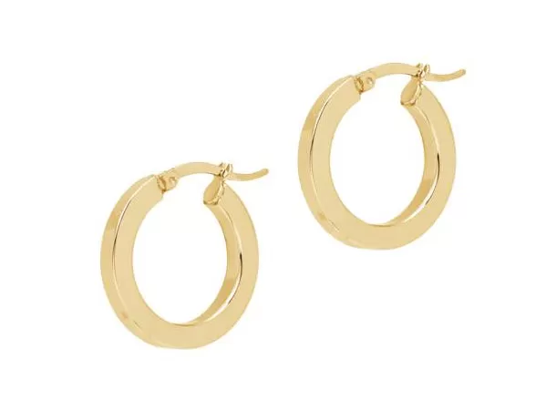 Structured Hoop Earrings- Silver