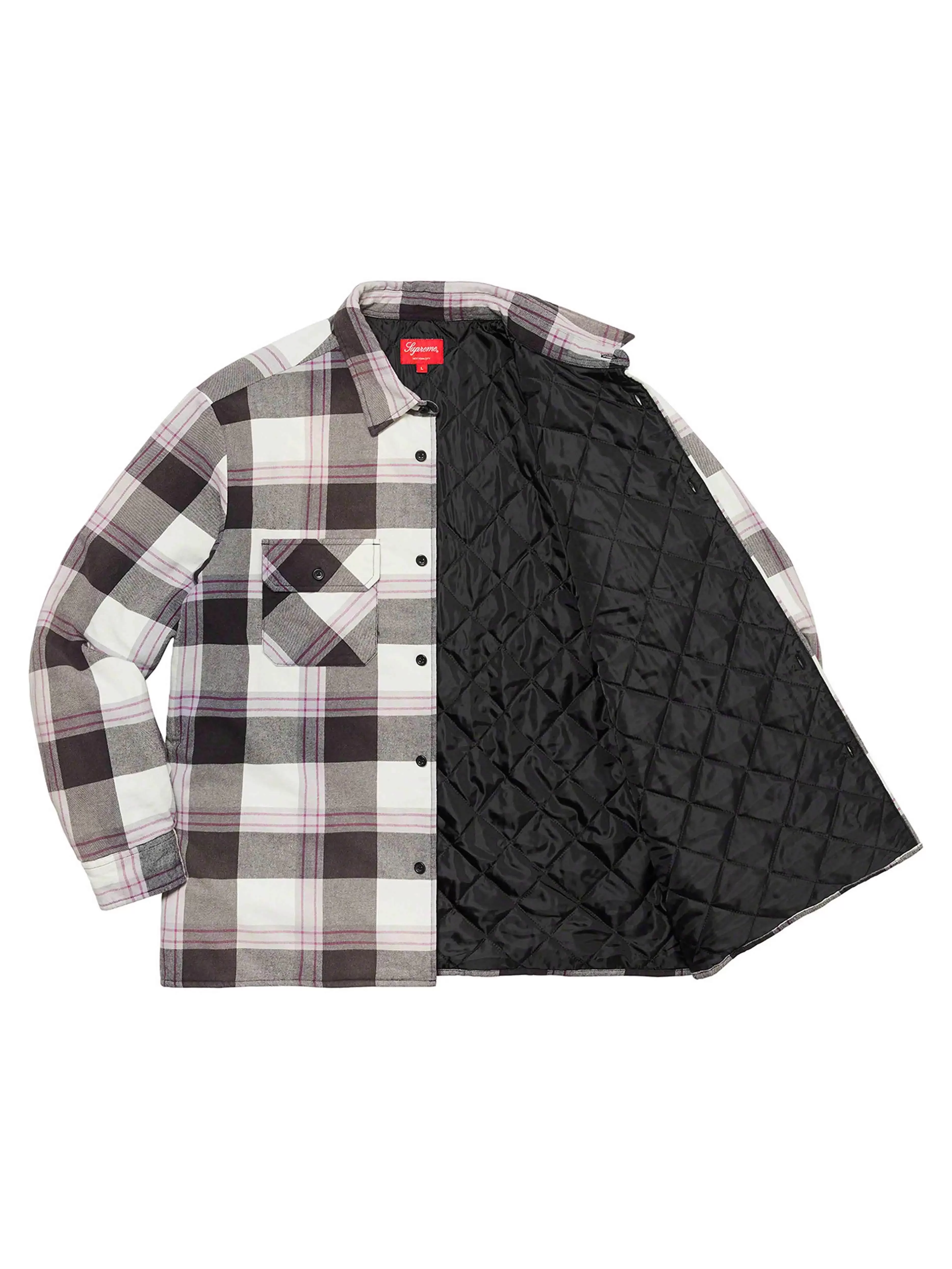 Supreme Quilted Flannel Shirt White [FW20]