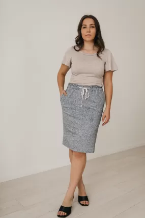 Textured Casual Skirt in Navy