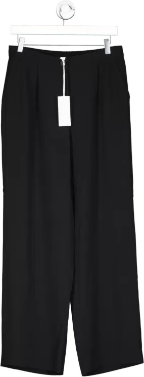 The White Company Black Crepe Wide Leg Trousers UK 10