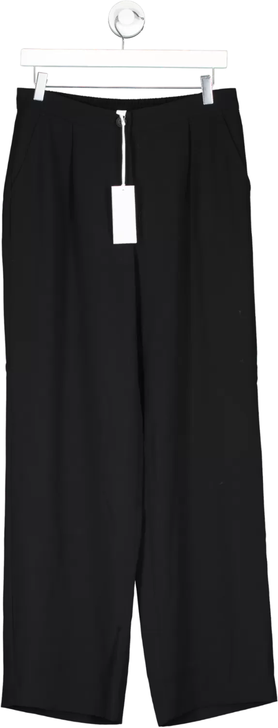 The White Company Black Crepe Wide Leg Trousers UK 10