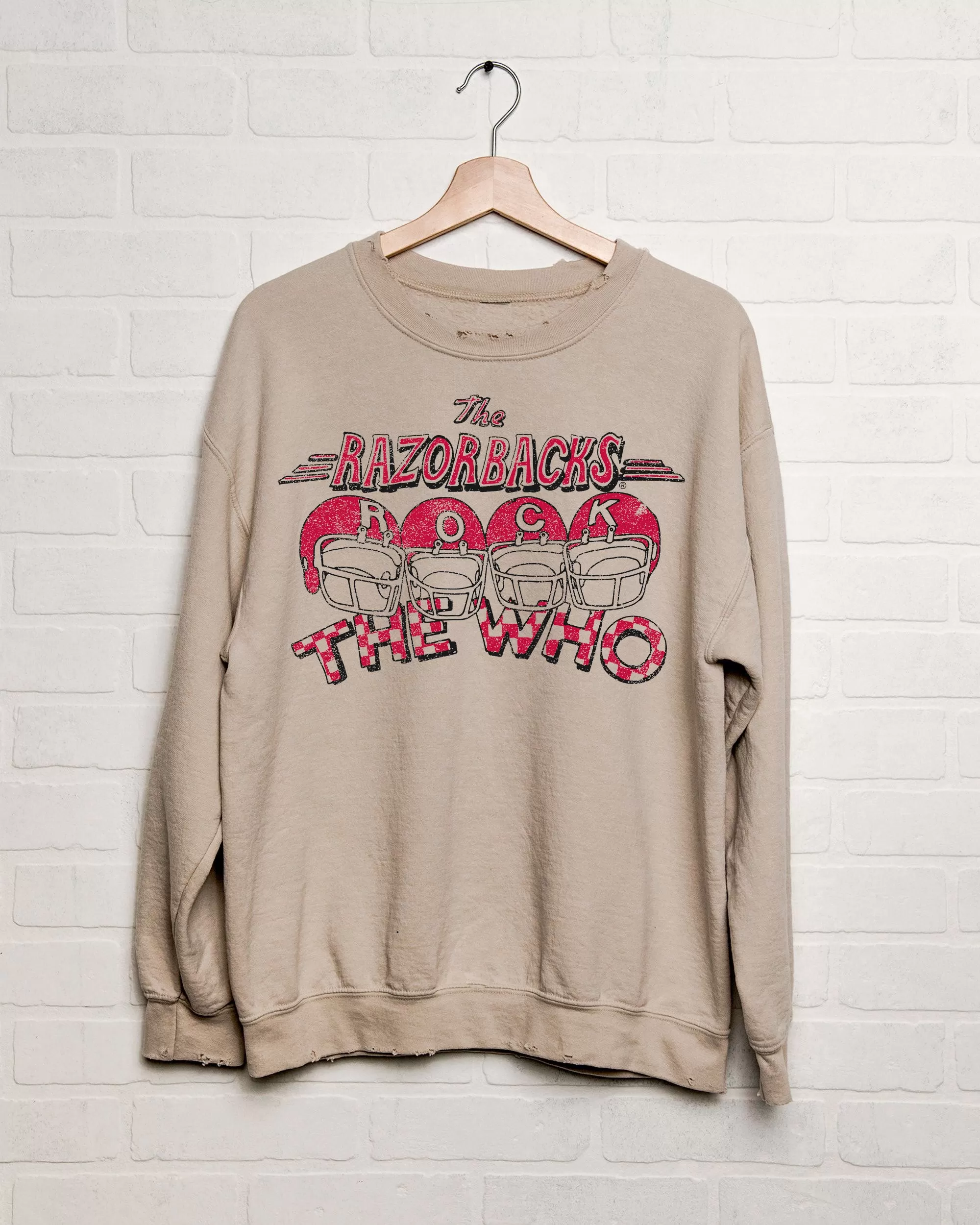 The Who Razorbacks Rock Sand Thrifted Sweatshirt