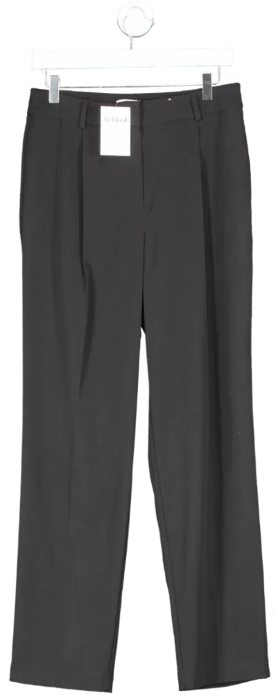 TU Black Pleated Straight Leg Trousers UK 10