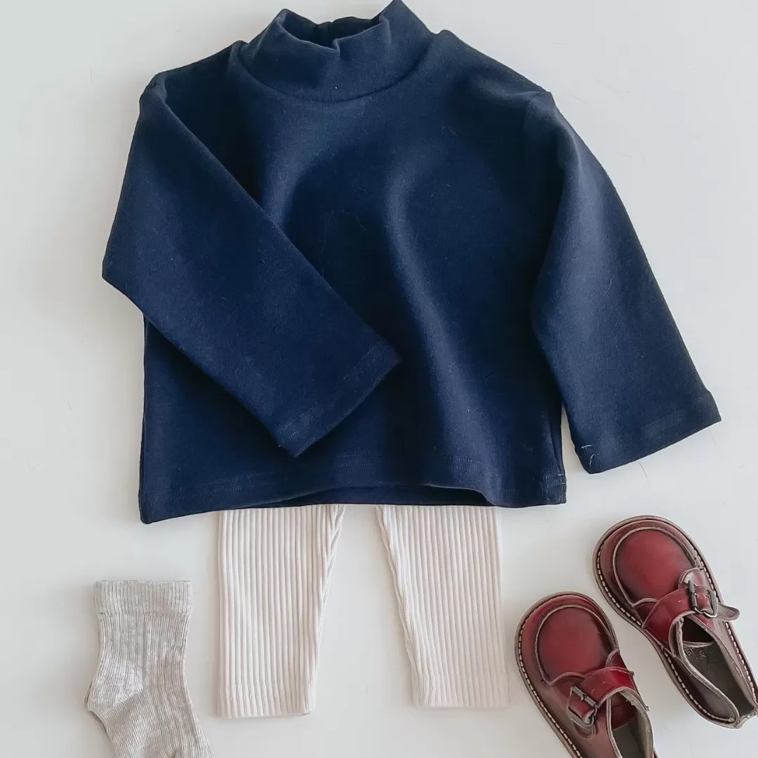 Turtleneck Top - Navy