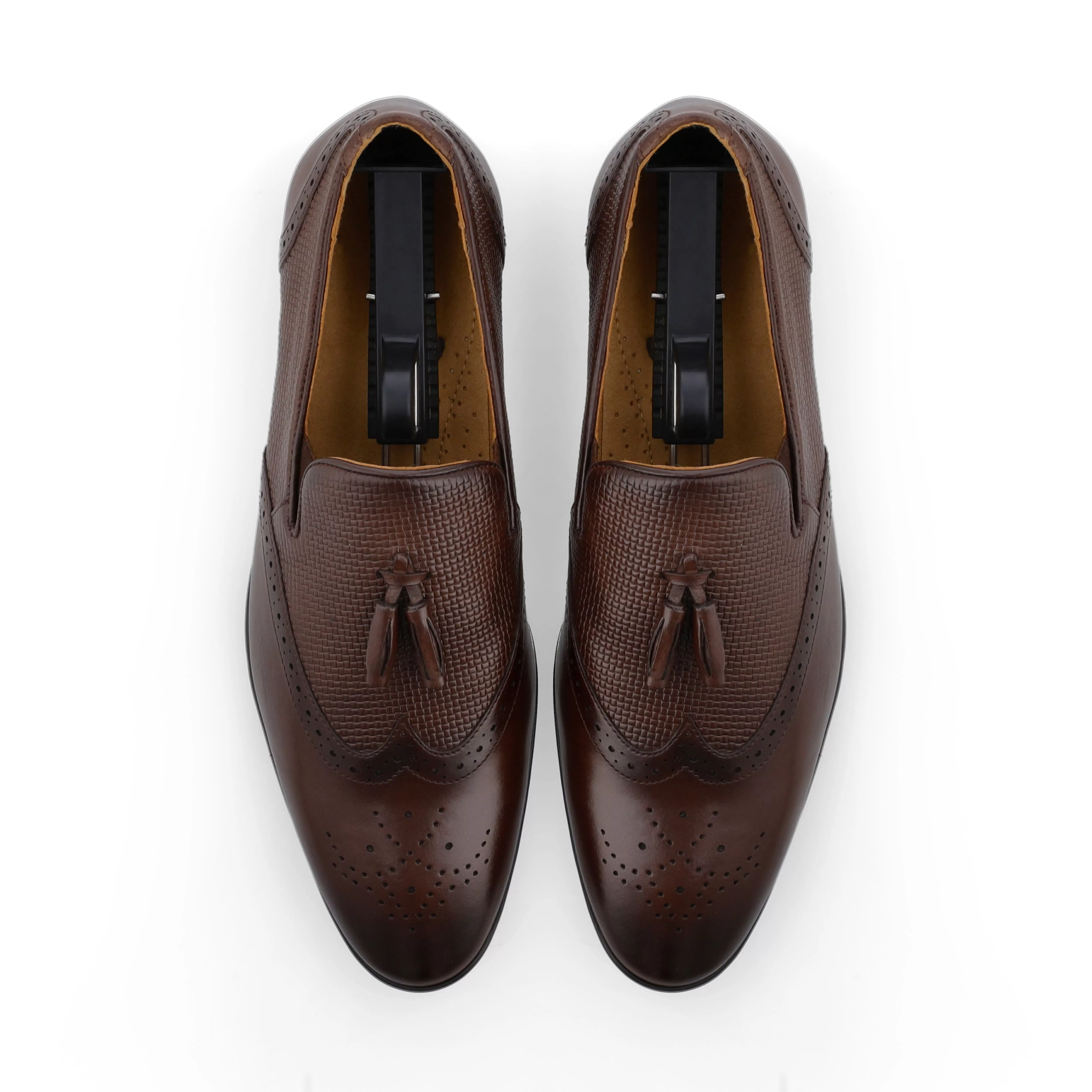 Unique Tassel Brogue Loafers-Brown