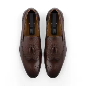 Unique Tassel Brogue Loafers-Brown