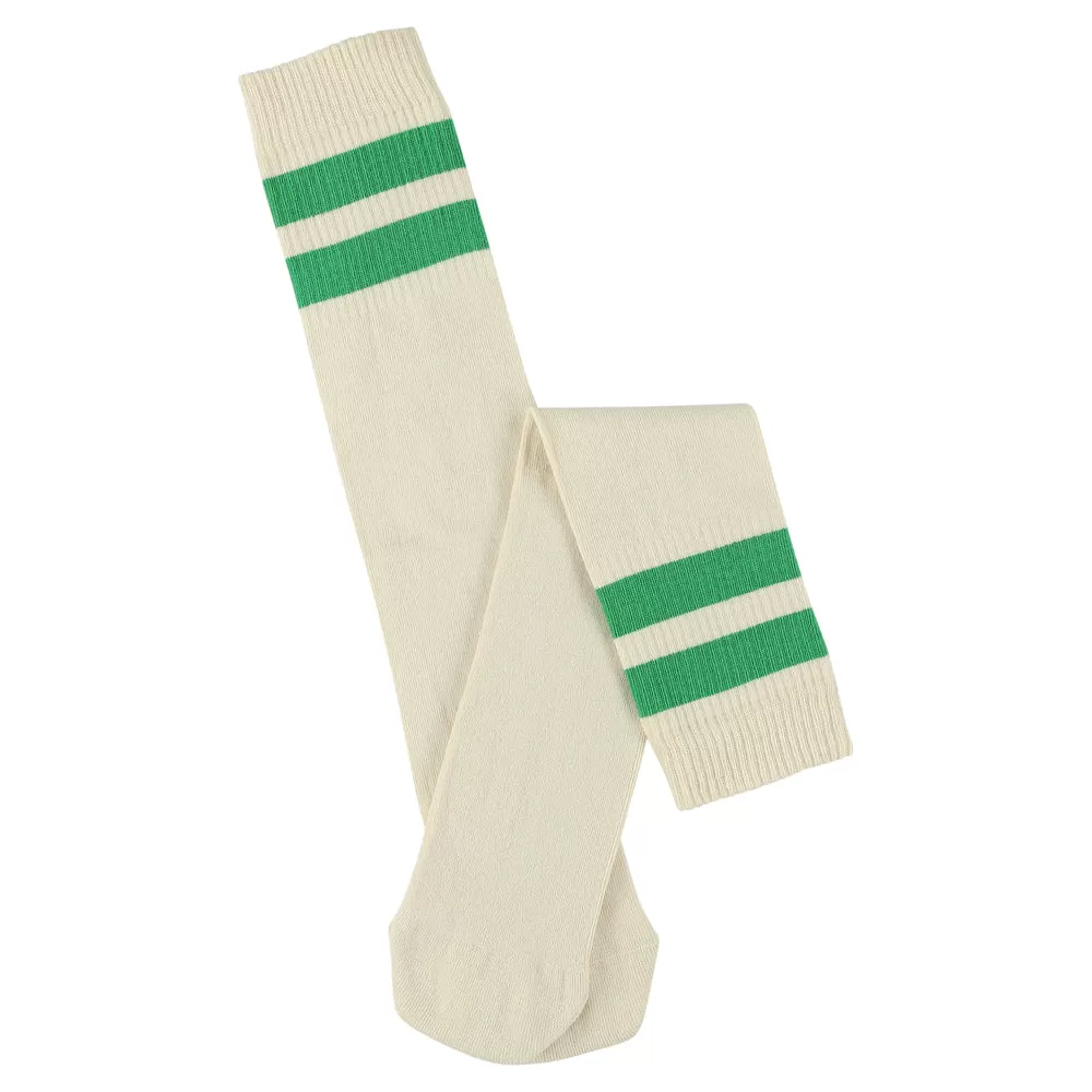 Unisex Tube Socks - Ecru / Bright Green