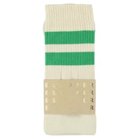 Unisex Tube Socks - Ecru / Bright Green