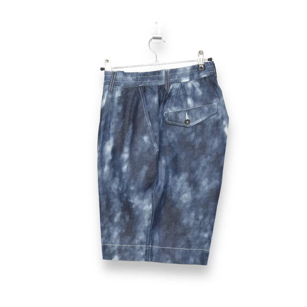 Universal Works Pleated Track Short cloud denim 28156